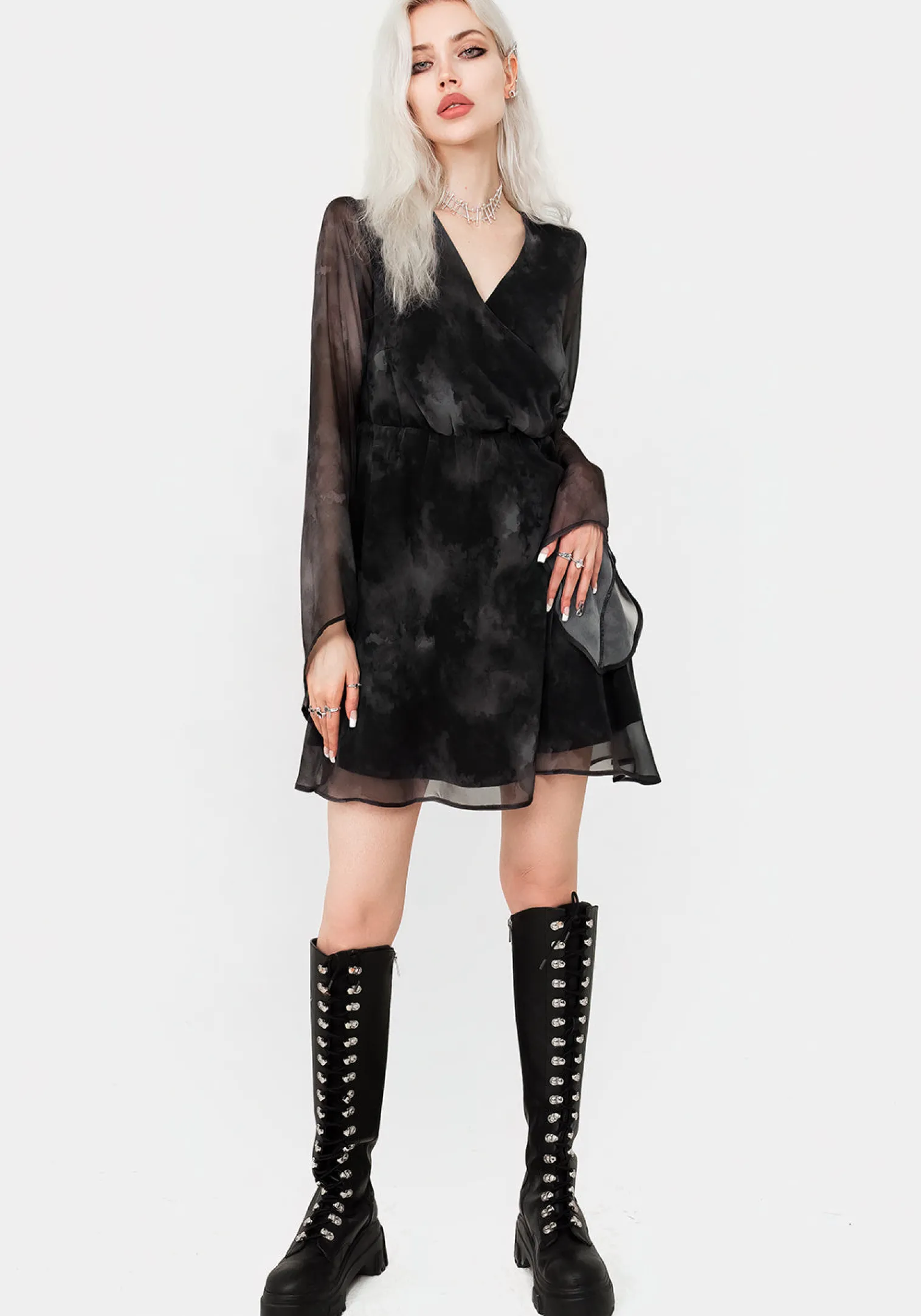 Tempest Flared Sleeve Mini Dress