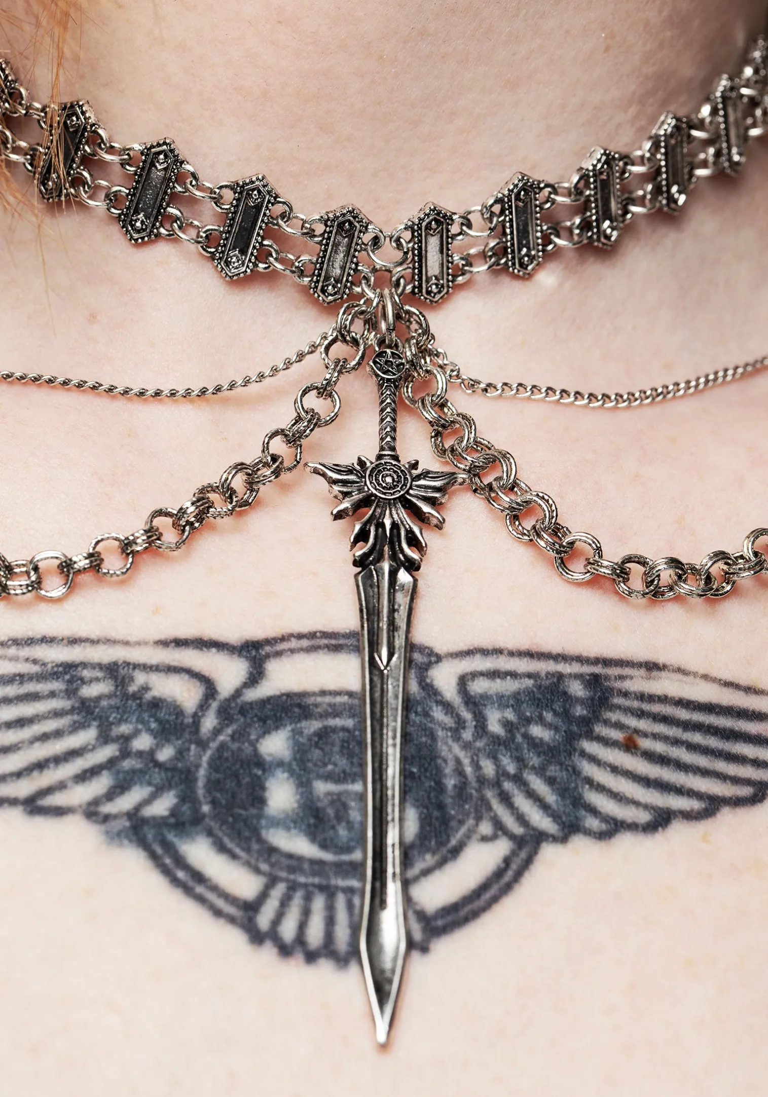 Tempo Layered Chain Choker Necklace