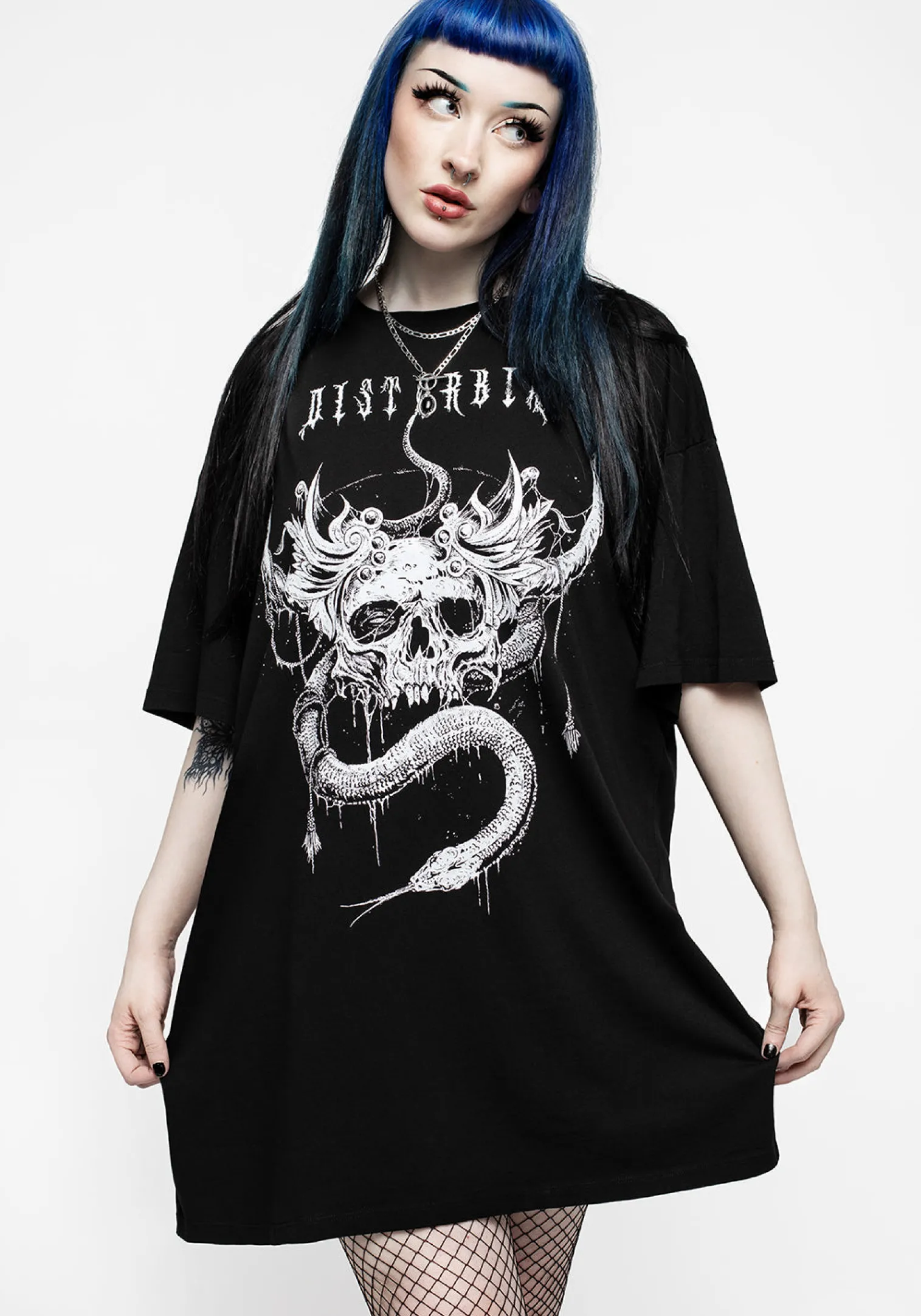 Temptation Snakes Oversized Tee Dress