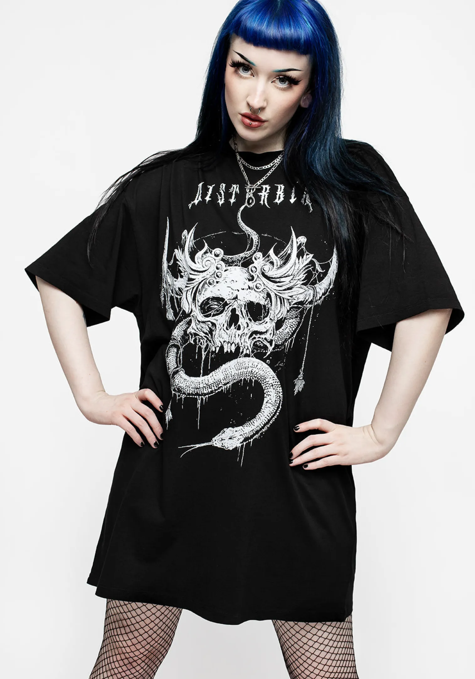 Temptation Snakes Oversized Tee Dress