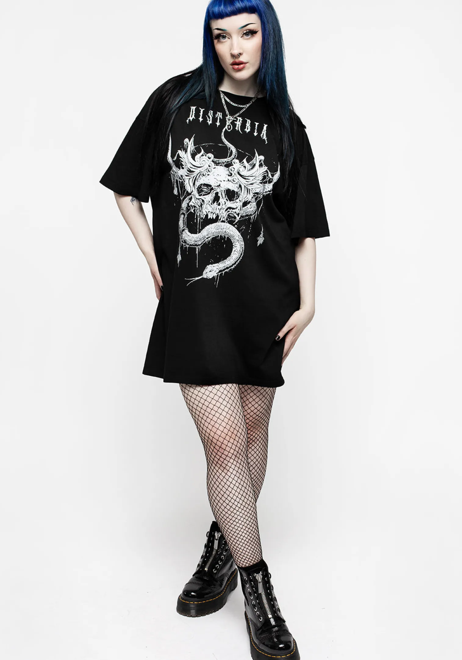 Temptation Snakes Oversized Tee Dress