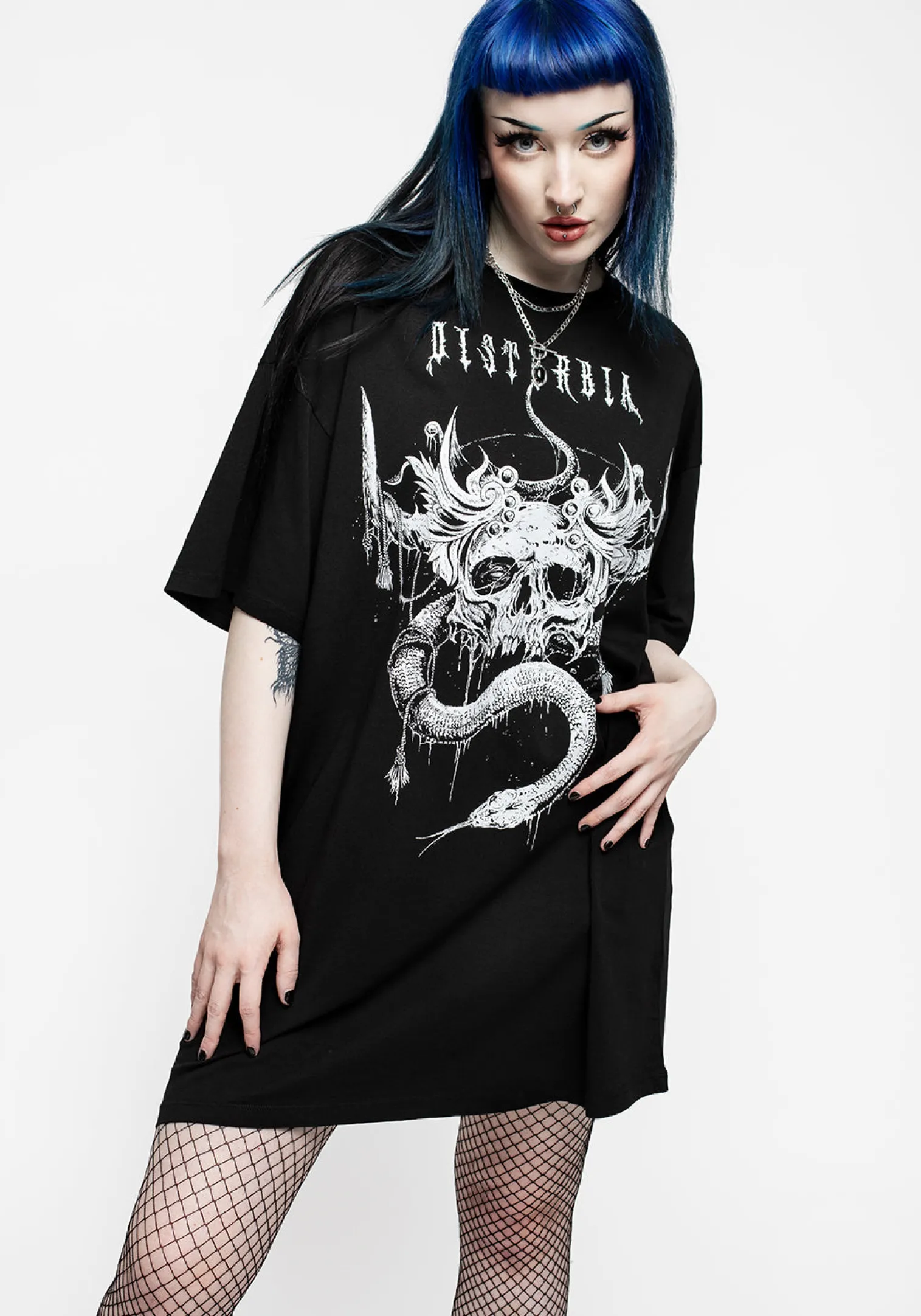 Temptation Snakes Oversized Tee Dress
