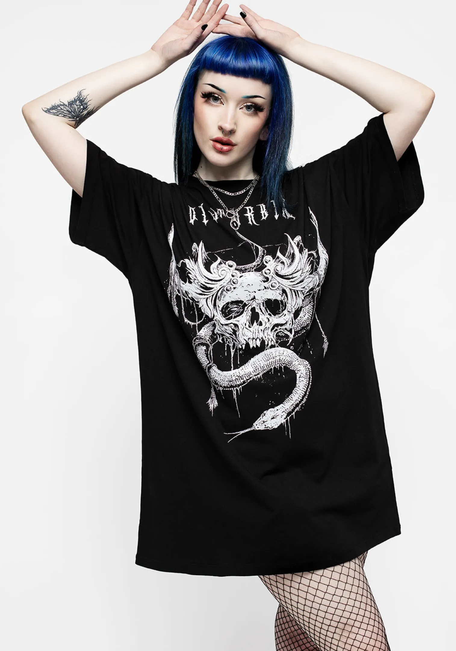 Temptation Snakes Oversized Tee Dress