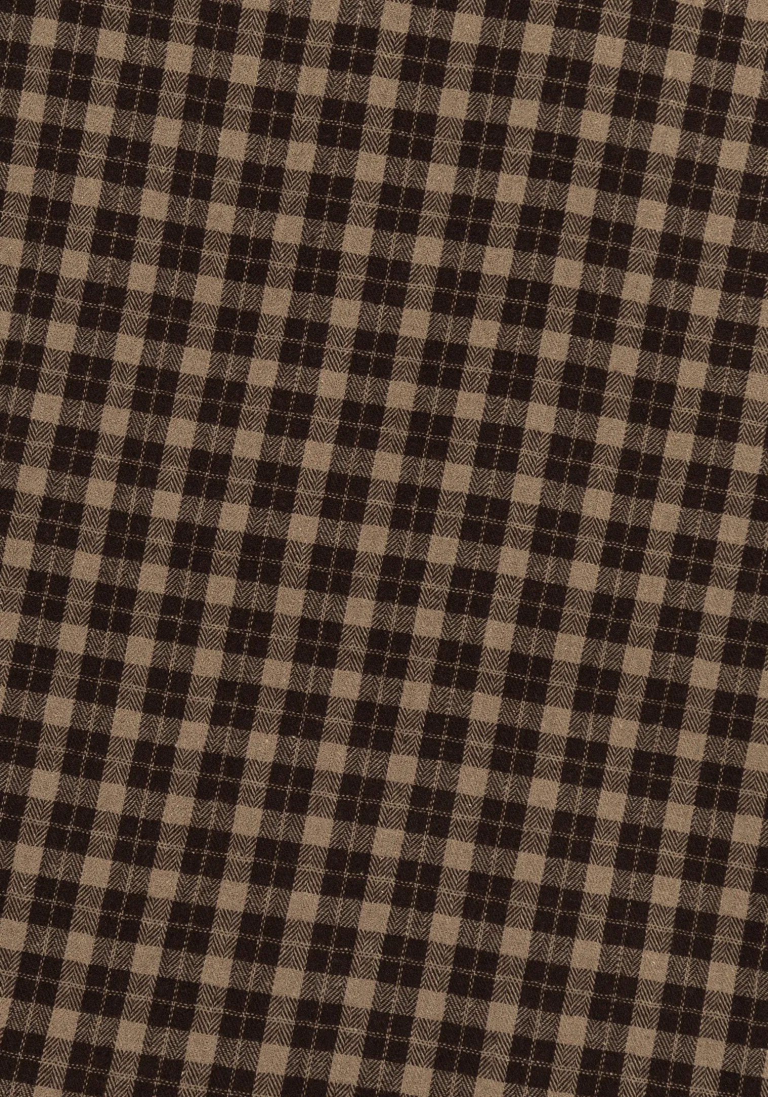 Terra Cotton Check Midi Skirt - Brown