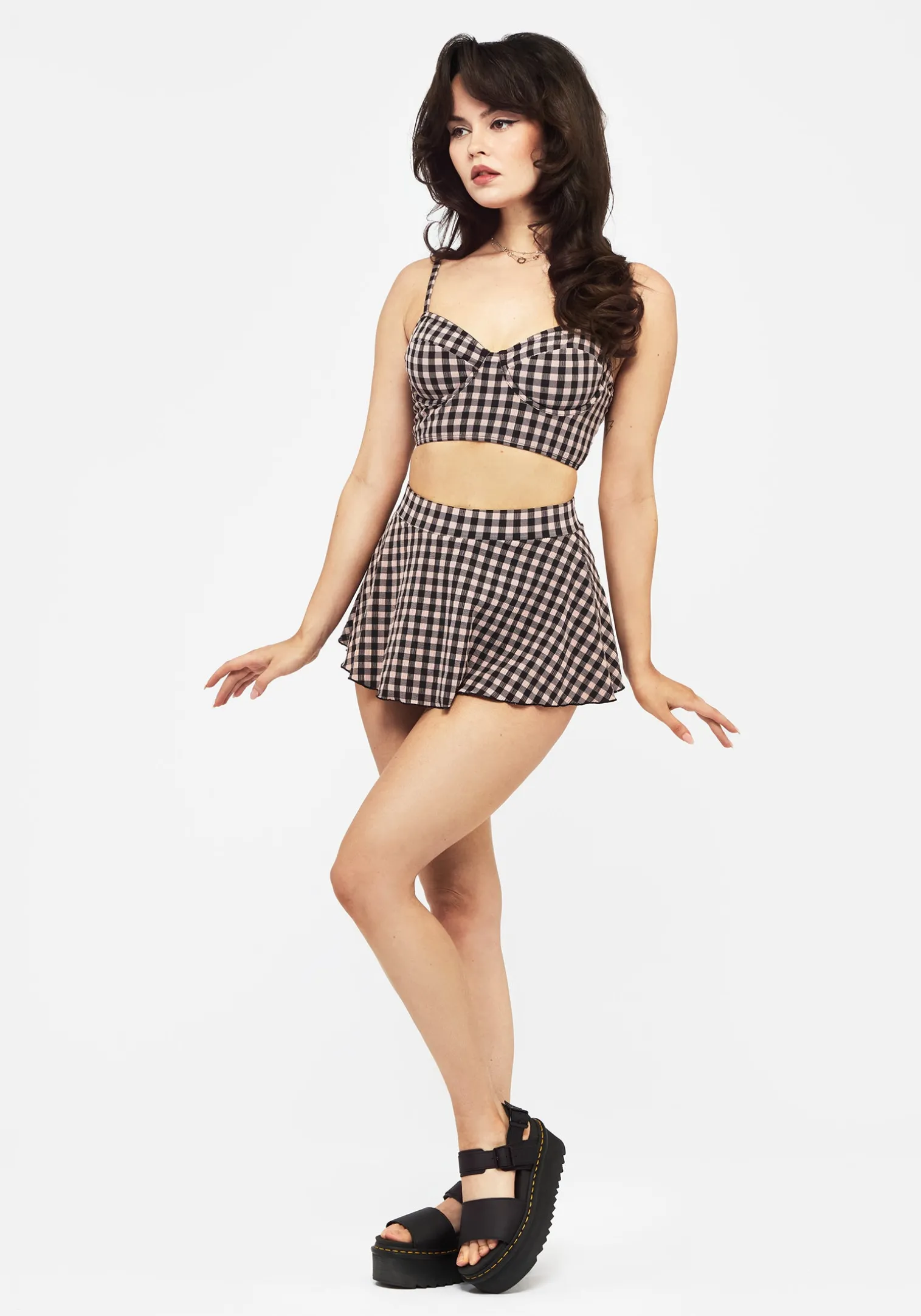 Terra Gingham Bikini Top - Pink