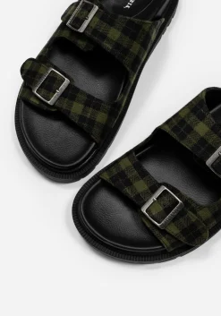 Terra Gingham Buckle Sandals