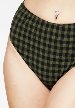 Terra Gingham High Waist Swim Bottoms