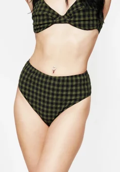 Terra Gingham High Waist Swim Bottoms
