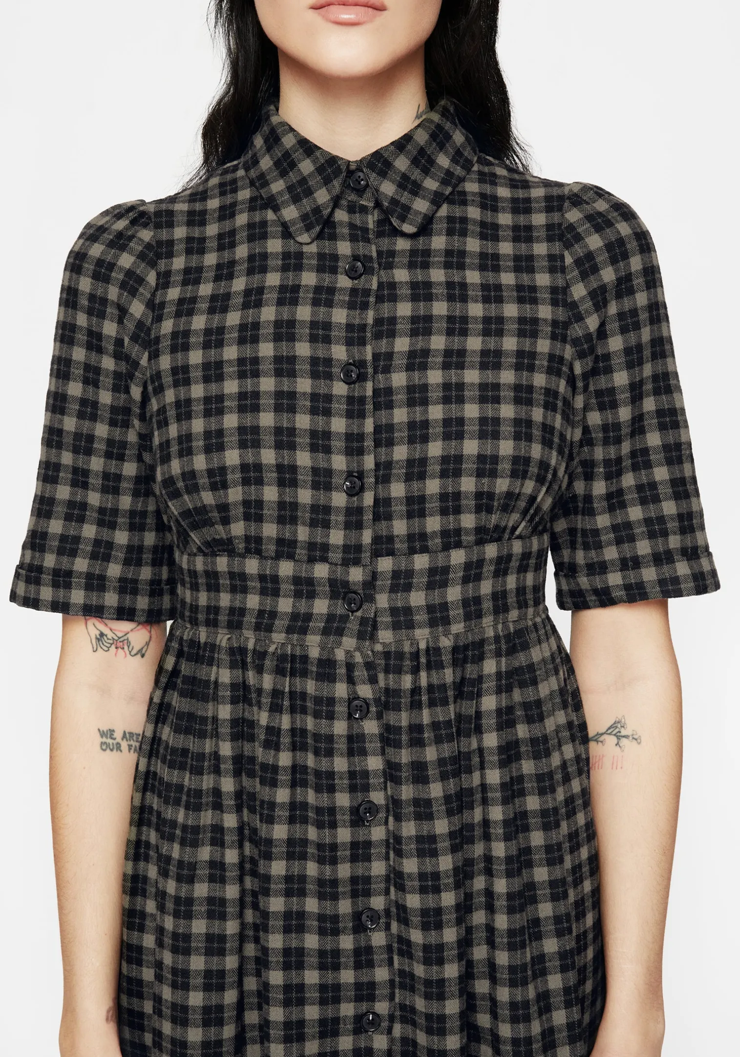 Terra Midi Smock Shirt Dress - Olive