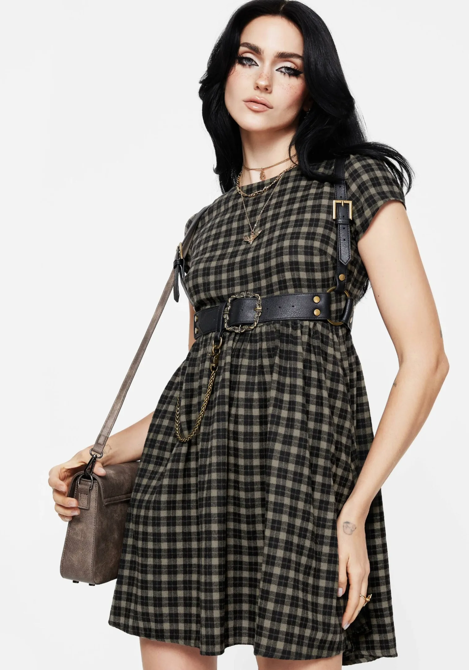 Terra Mini Smock Dress - Olive