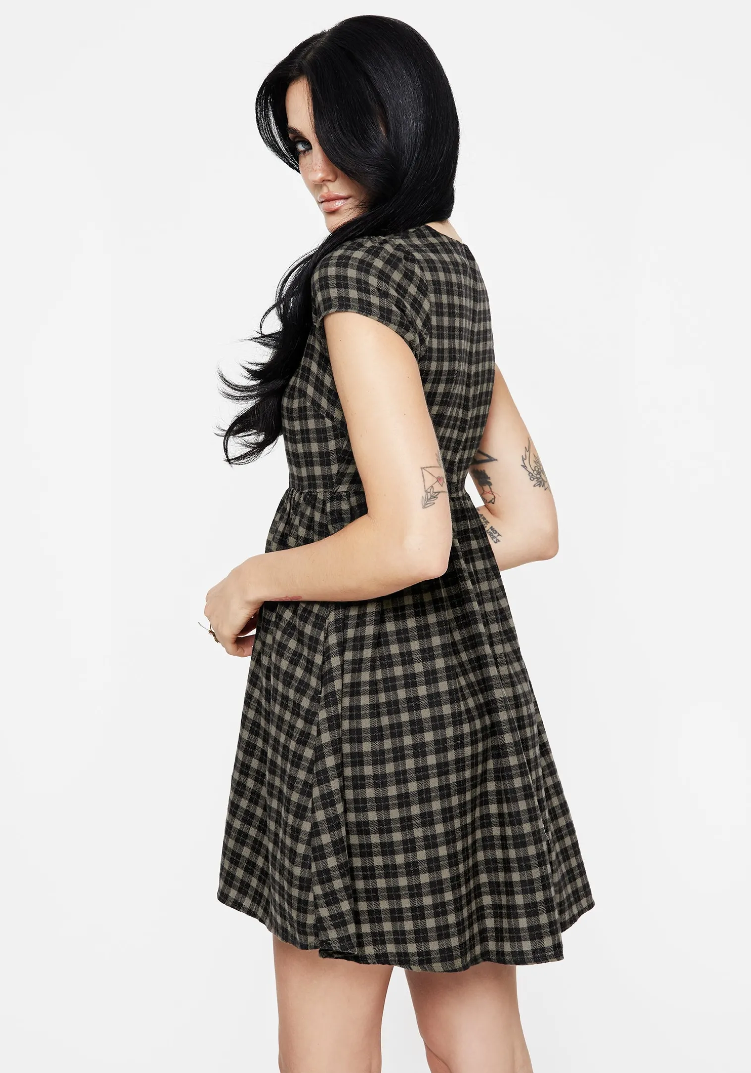 Terra Mini Smock Dress - Olive