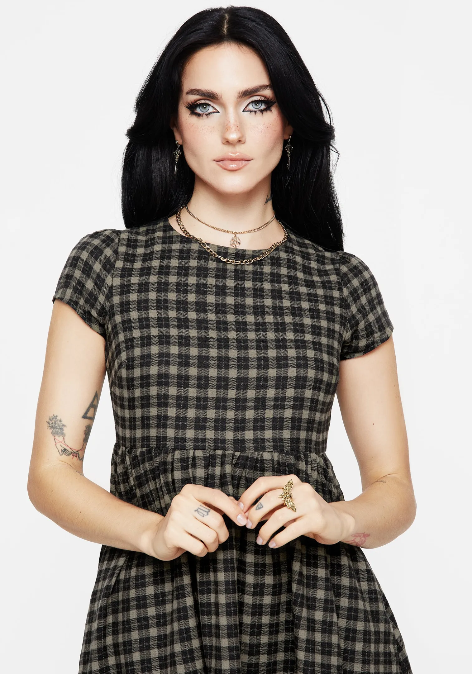 Terra Mini Smock Dress - Olive