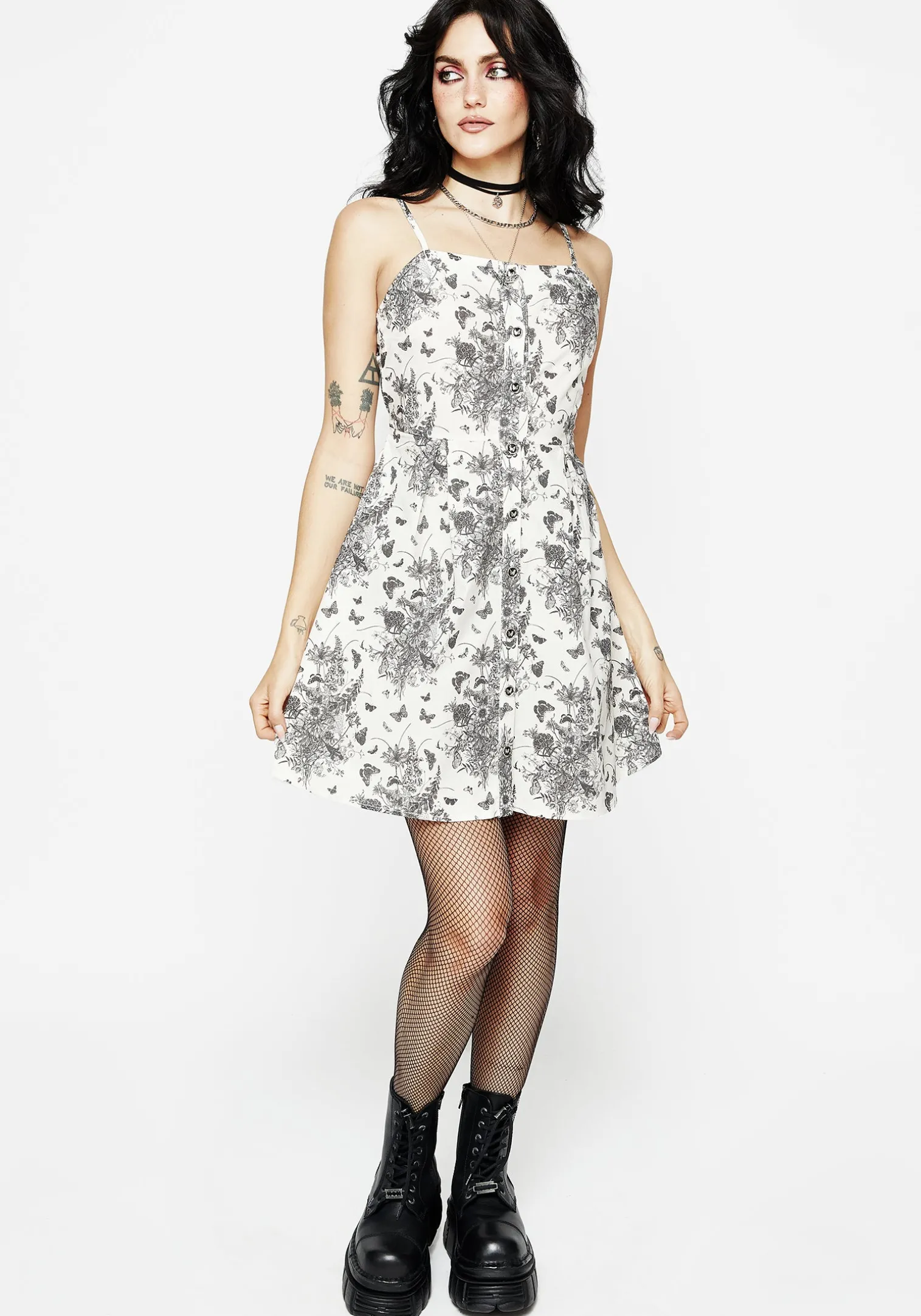 Thalia Mini Apron Dress - Cream