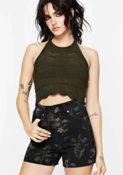 Thistle Floral Print Denim Shorts