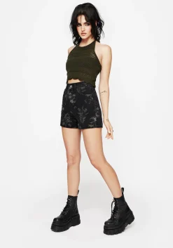 Thistle Floral Print Denim Shorts