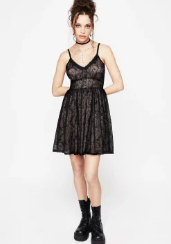 Thorns Mesh Cami Mini Dress