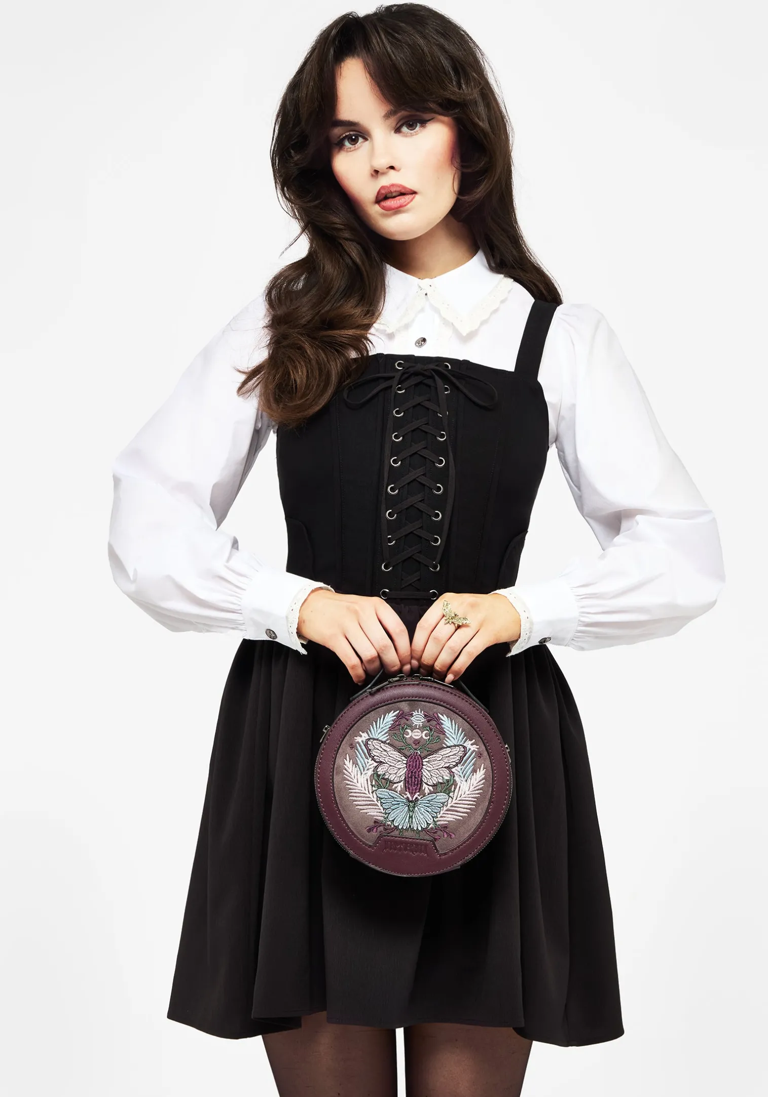 Trivia Moth Embroidered Crossbody Bag