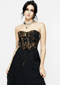 Underworld Cotton Lace Up Corset Top