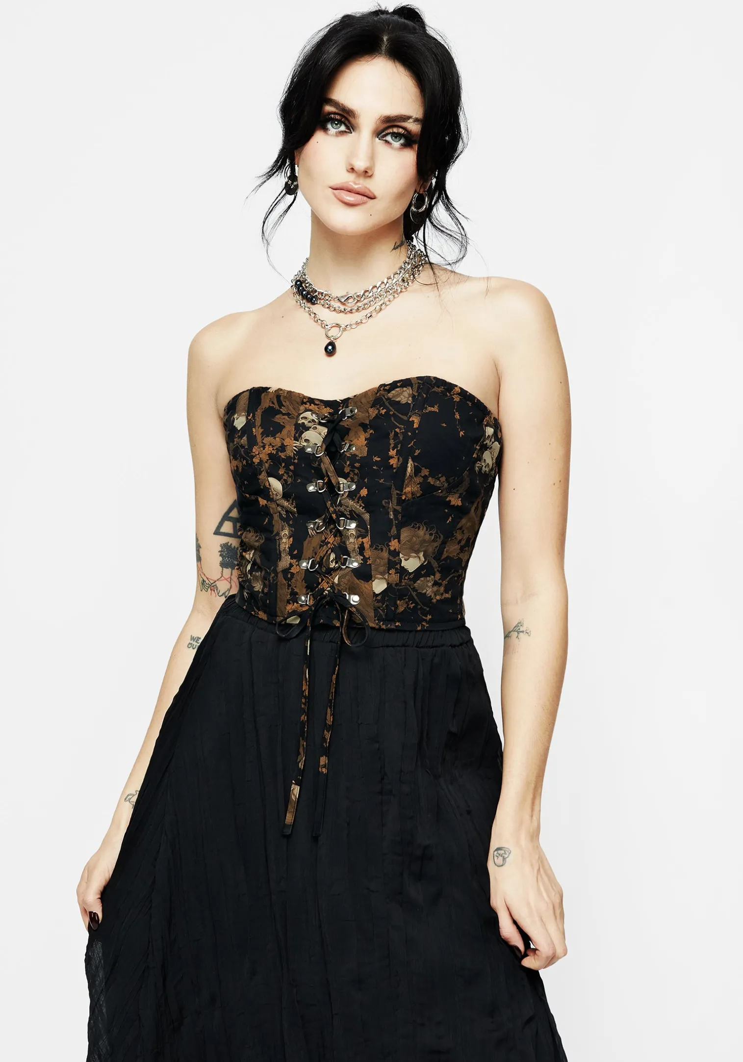 Underworld Cotton Lace Up Corset Top