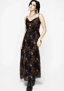 Underworld Printed Chiffon Cami Maxi Dress
