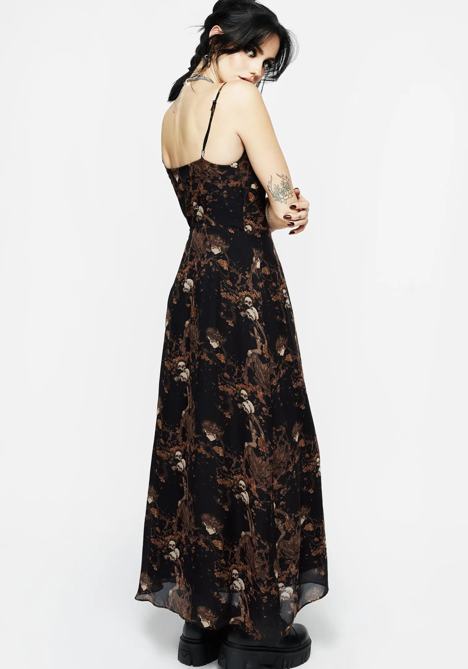 Underworld Printed Chiffon Cami Maxi Dress