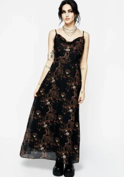 Underworld Printed Chiffon Cami Maxi Dress