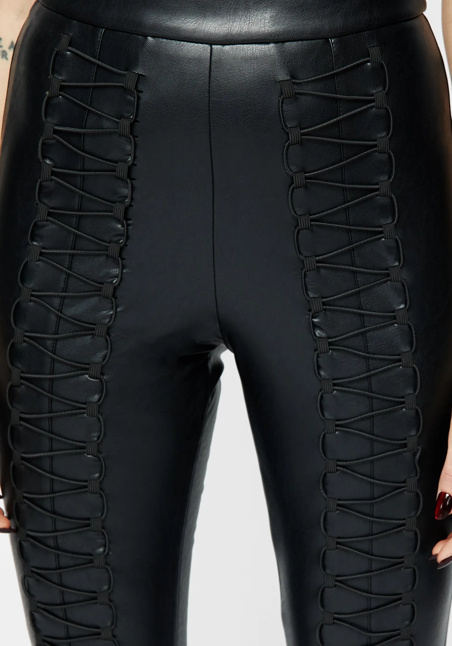Vagabond Lace Up PU Leggings