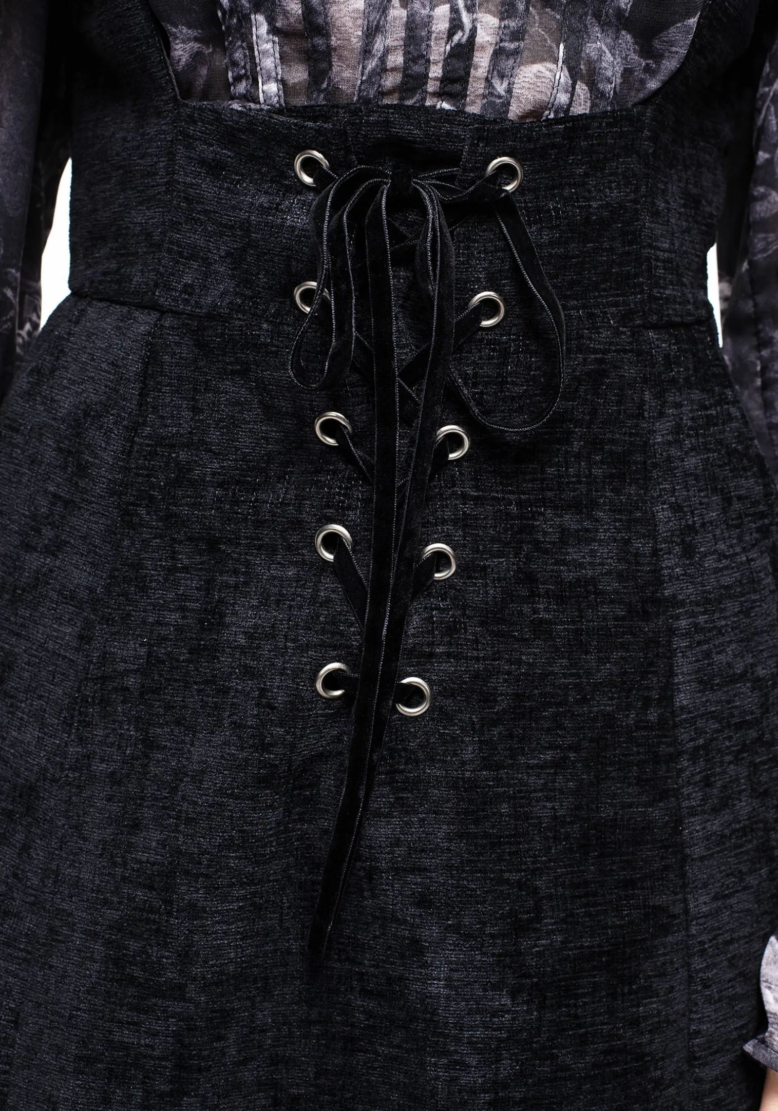 Valar Lace Up Midi Pinafore Dress