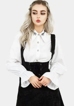 Valar Lace Up Midi Pinafore Dress