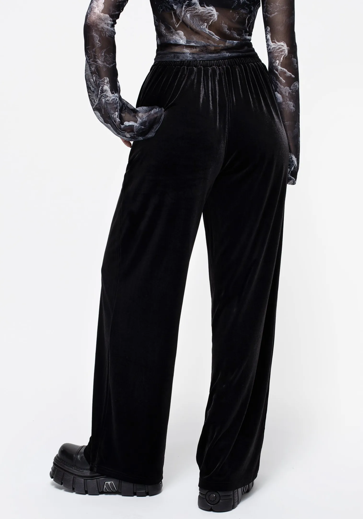 Valeria Velour Wide Leg Trousers