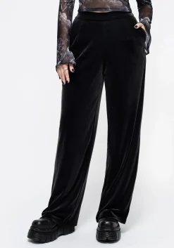 Valeria Velour Wide Leg Trousers
