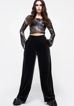 Valeria Velour Wide Leg Trousers