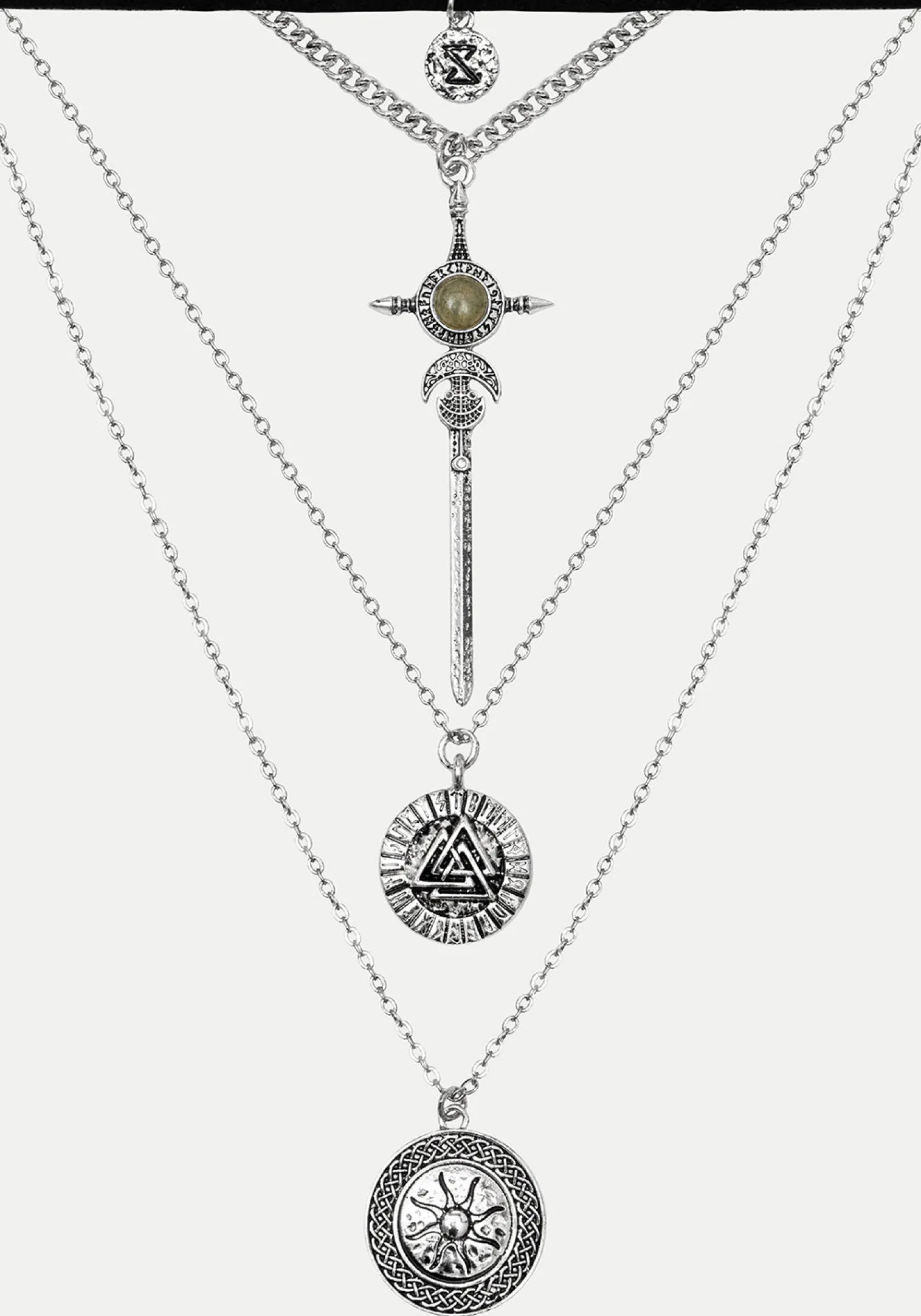 Valkyrie 4 Layered Rune Choker Necklace