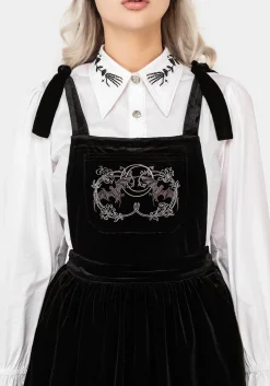 Vampyrum Bat Embroidered Mini Pinafore Dress