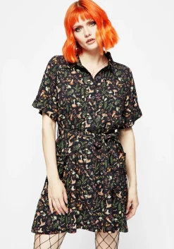 Vasilisa Short Sleeve Mini Shirt Dress