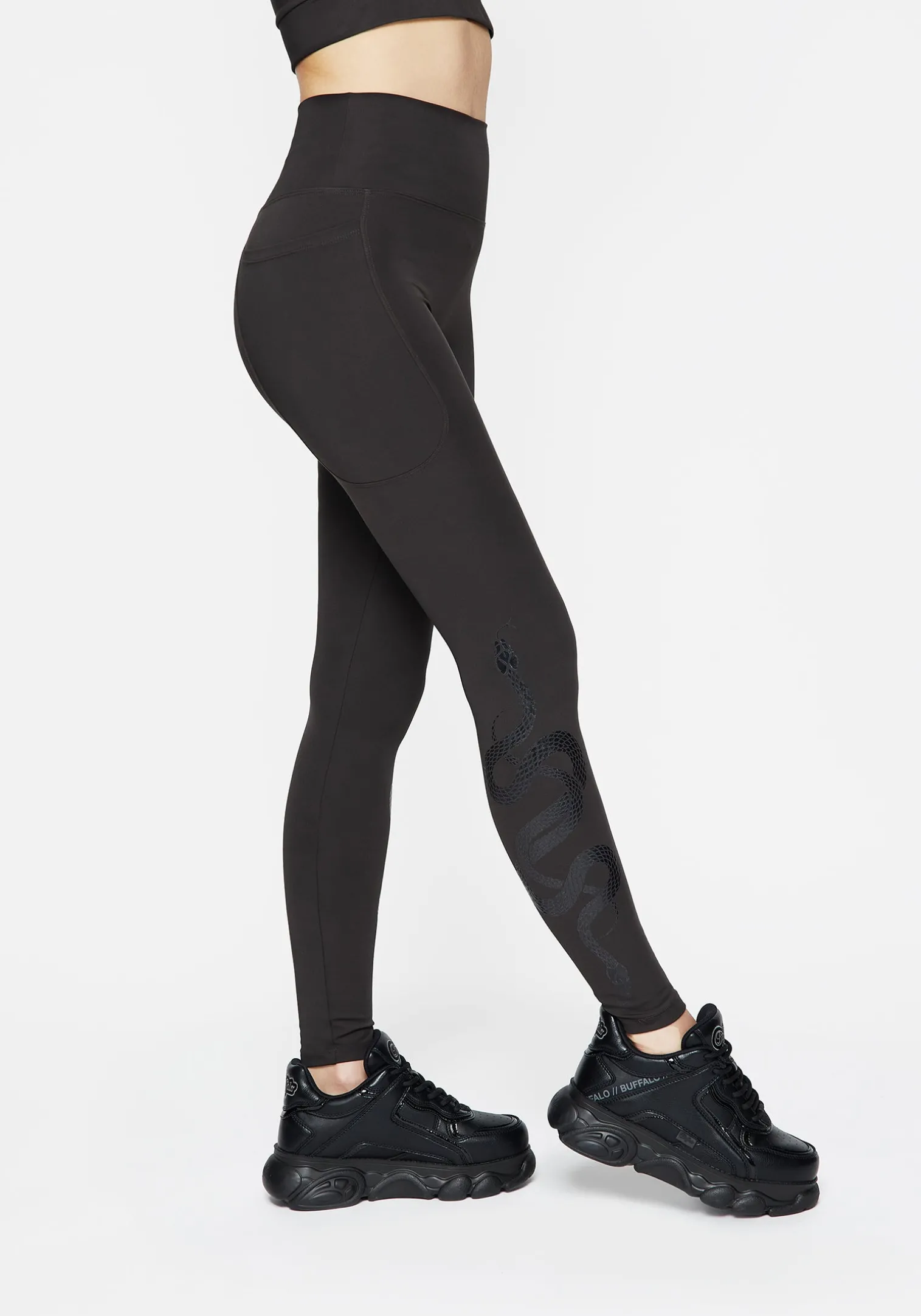 Venin Snake Athleisure Leggings - Charcoal
