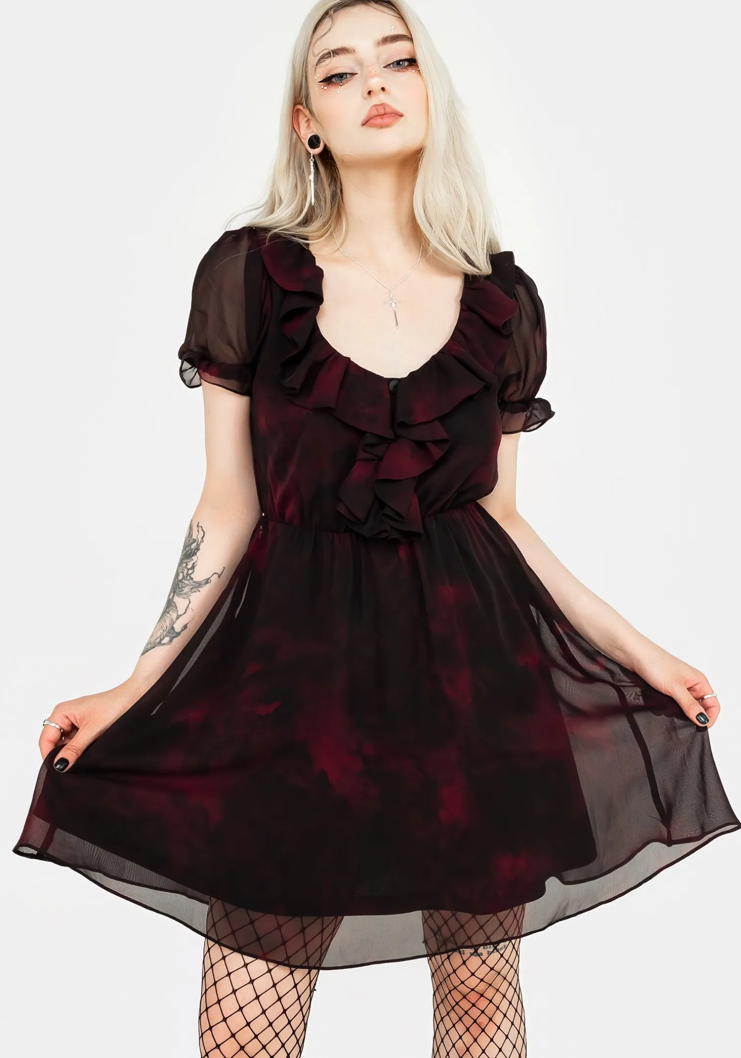 Vesta Chiffon Ruffle Mini Dress