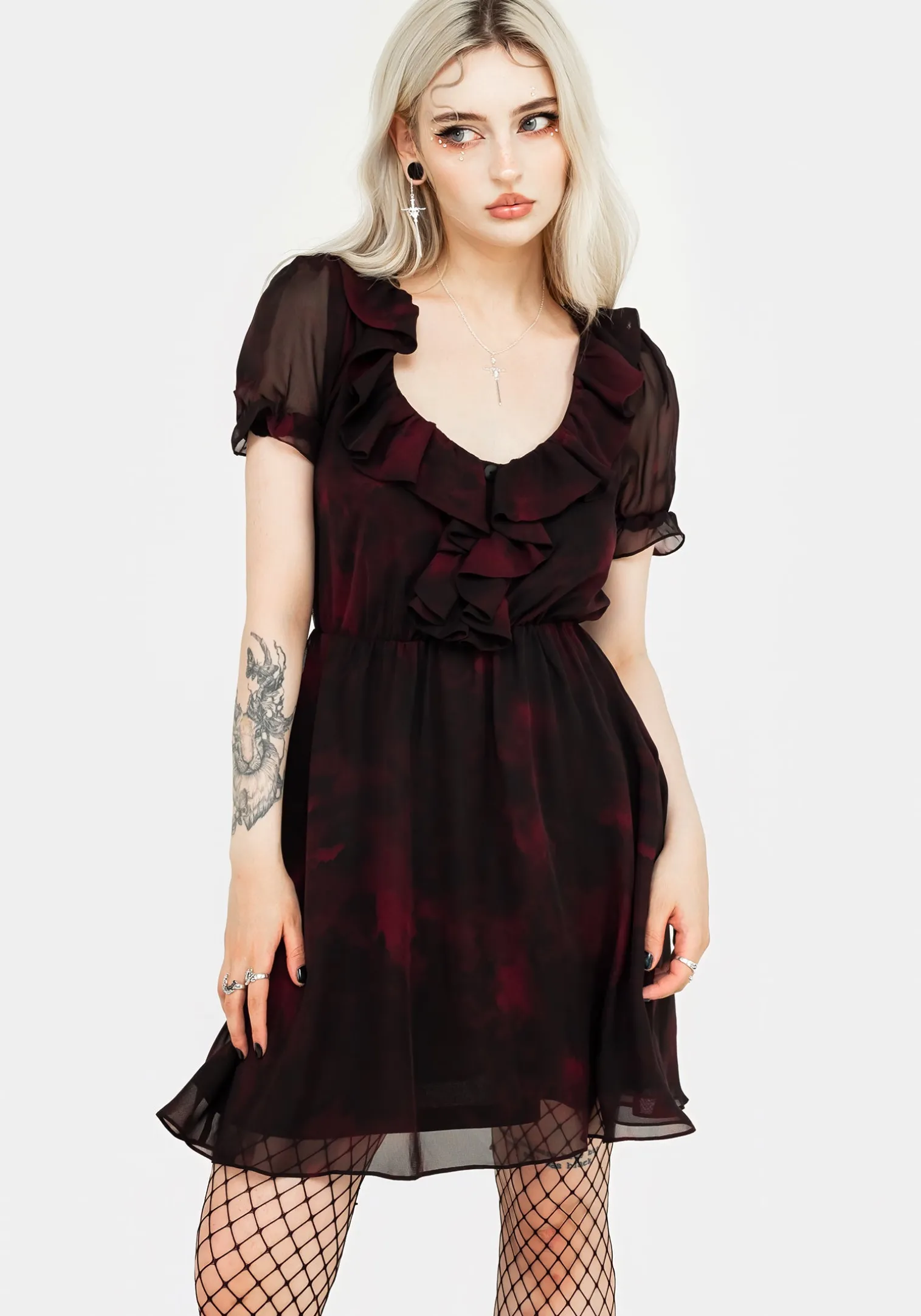 Vesta Chiffon Ruffle Mini Dress