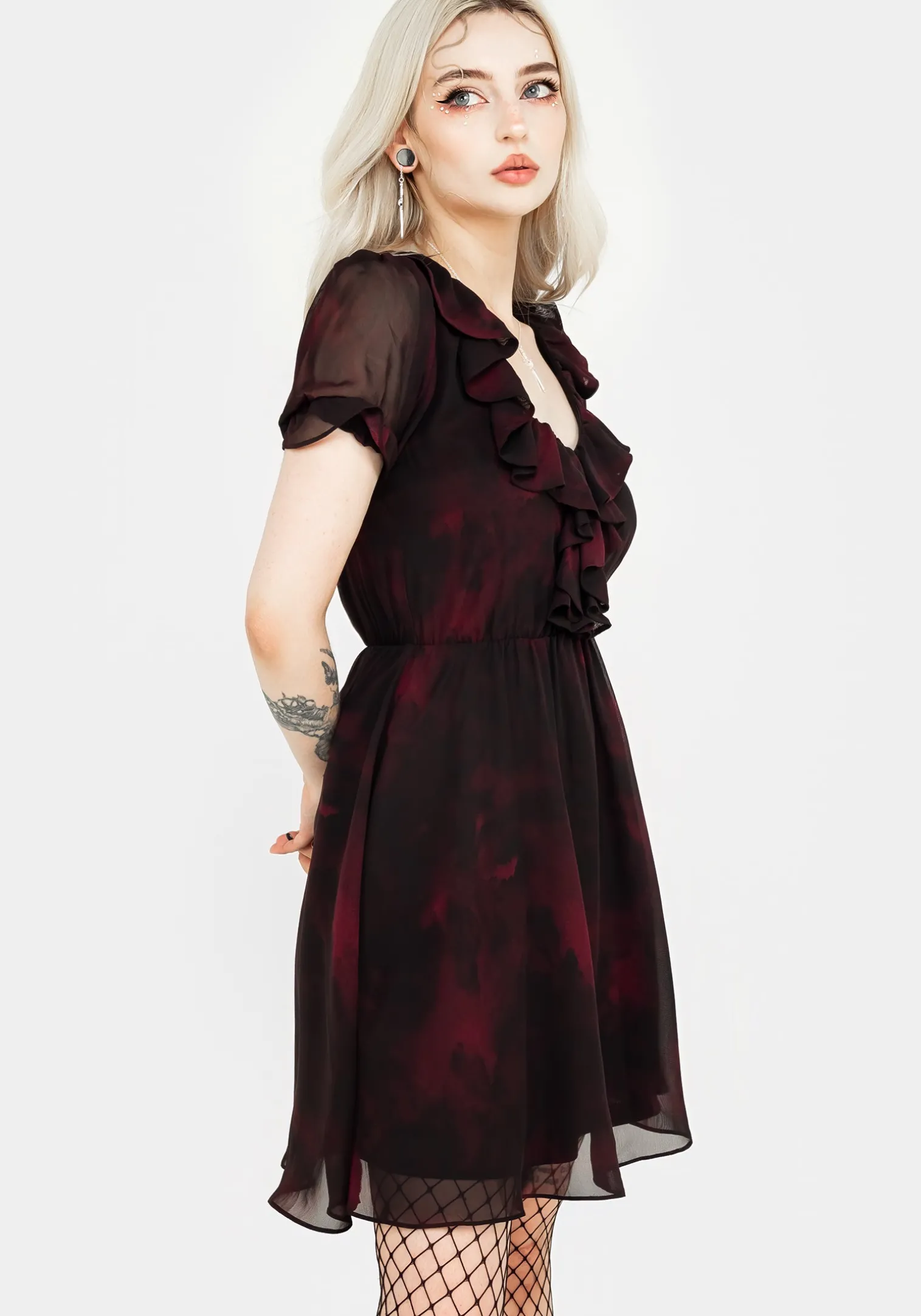 Vesta Chiffon Ruffle Mini Dress