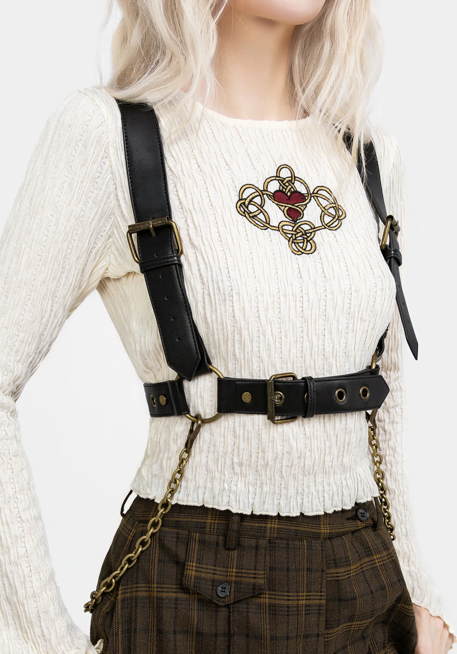 Vignette Brass Chain Harness