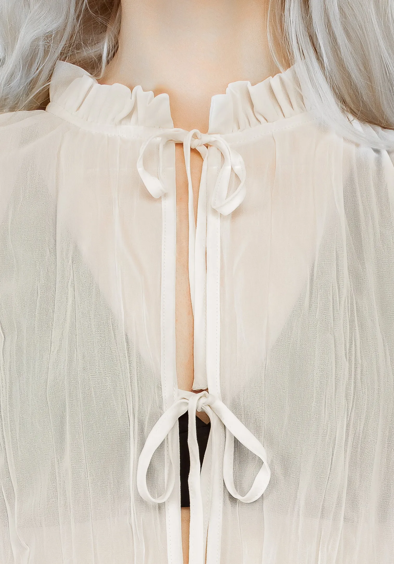 Villain Textured Blouse - White