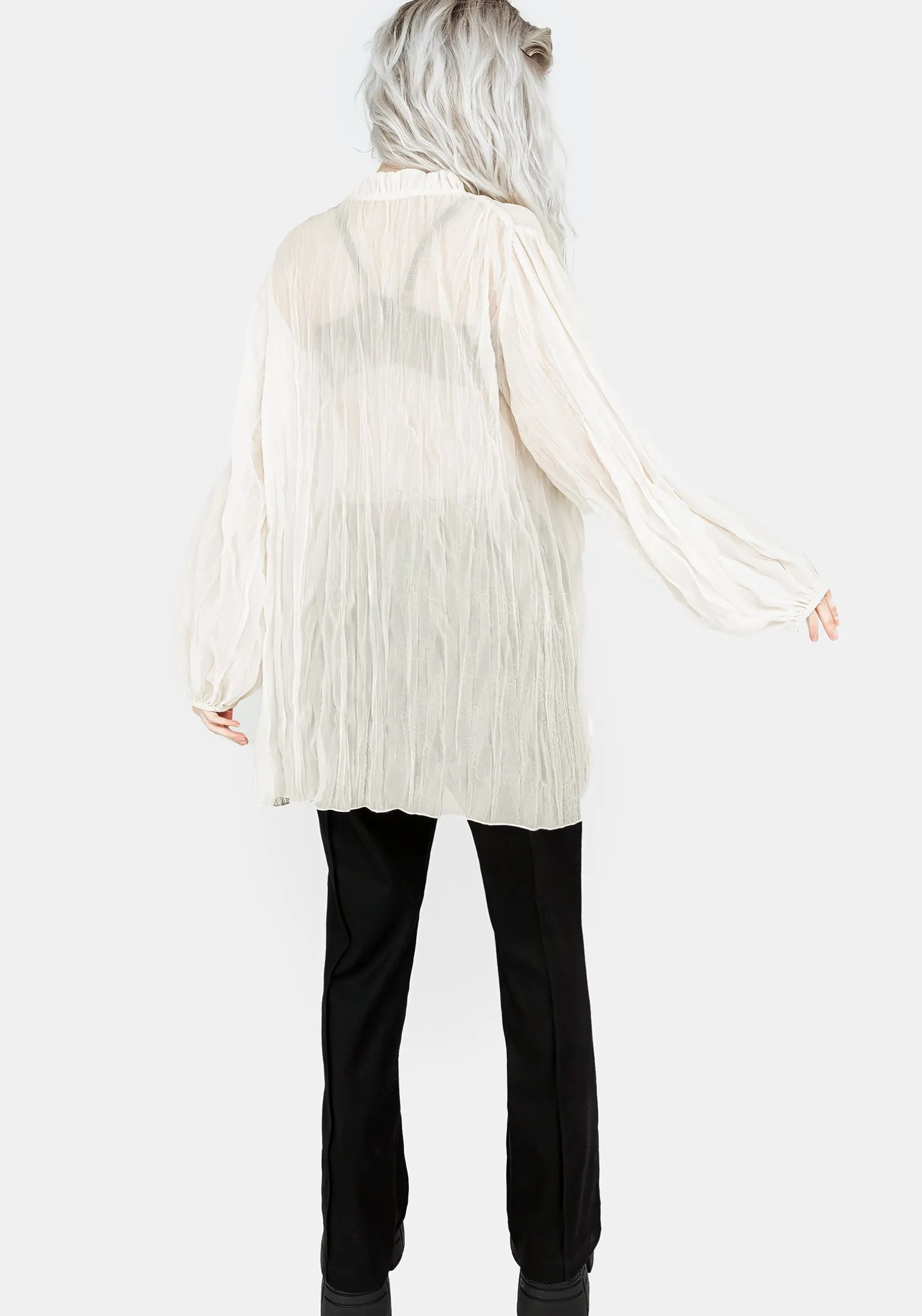 Villain Textured Blouse - White