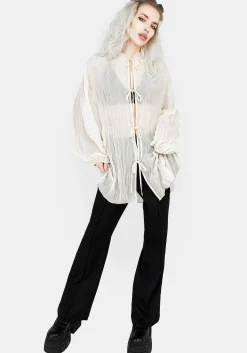 Villain Textured Blouse - White