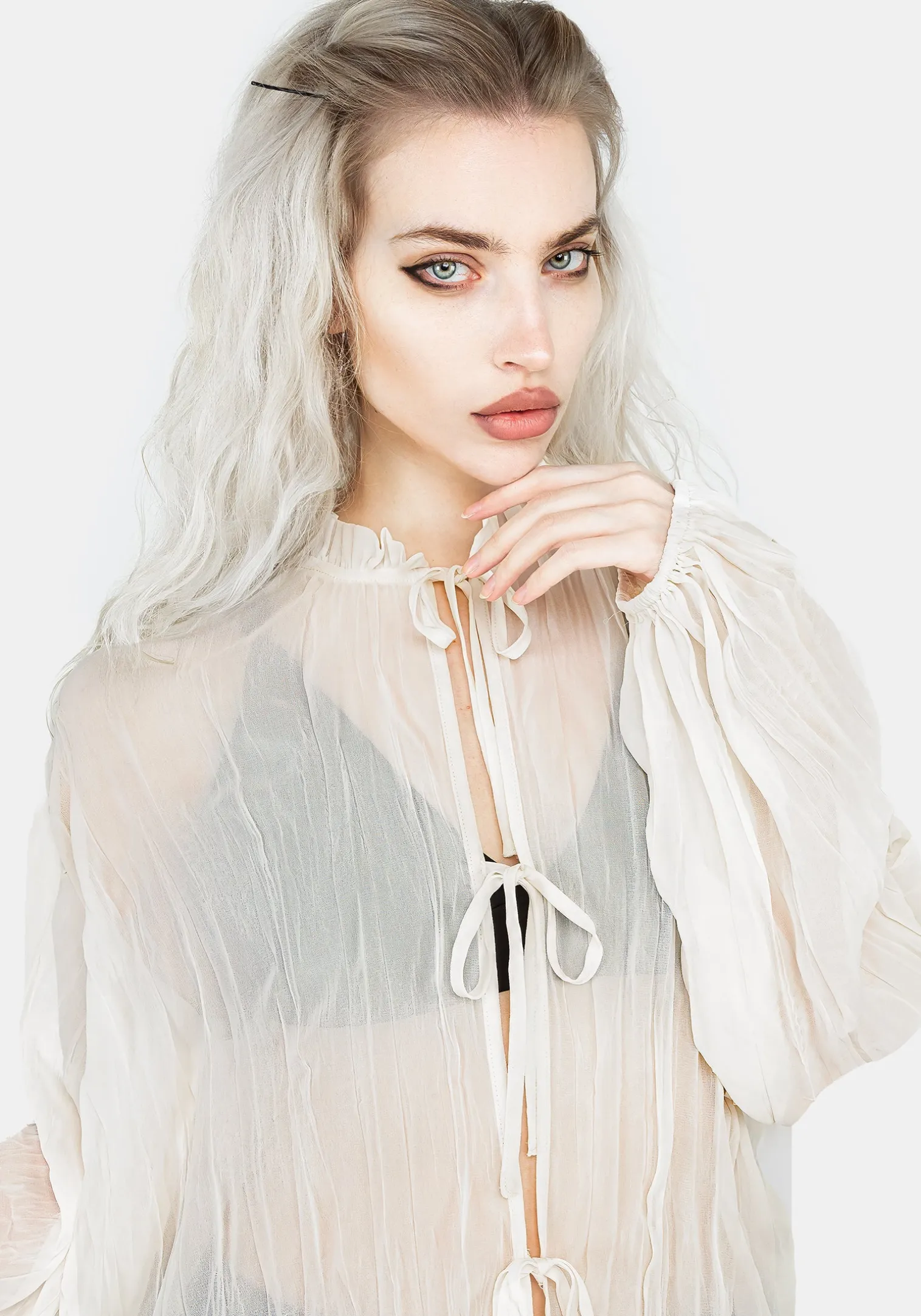Villain Textured Blouse - White