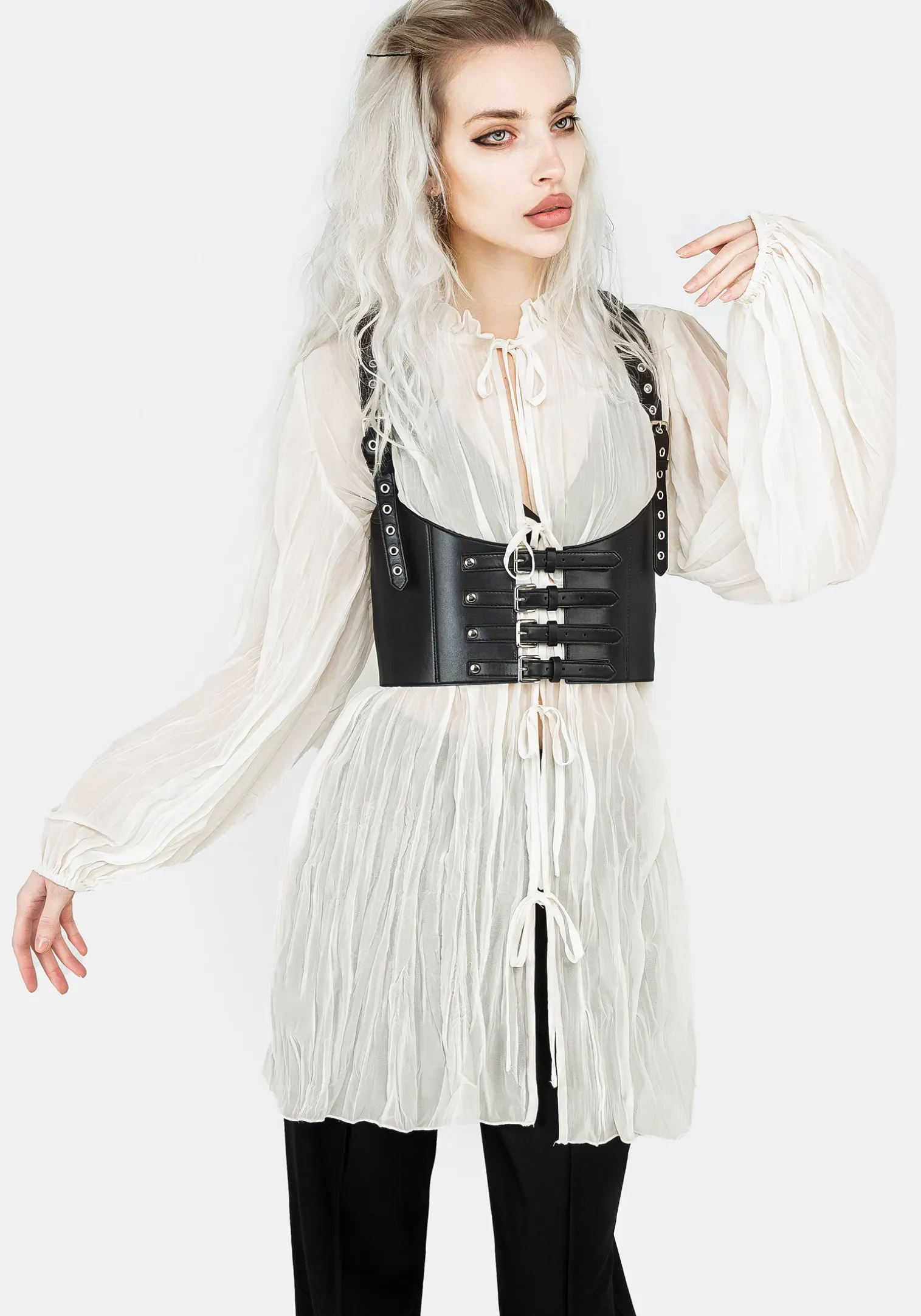 Villain Textured Blouse - White