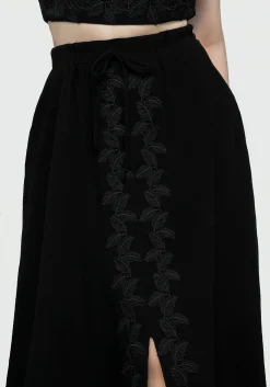 Vine Textured Midi Skirt