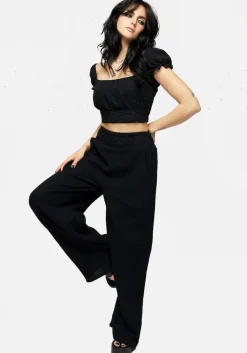 Vine Textured Wide Leg Trouser