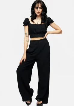 Vine Textured Wide Leg Trouser