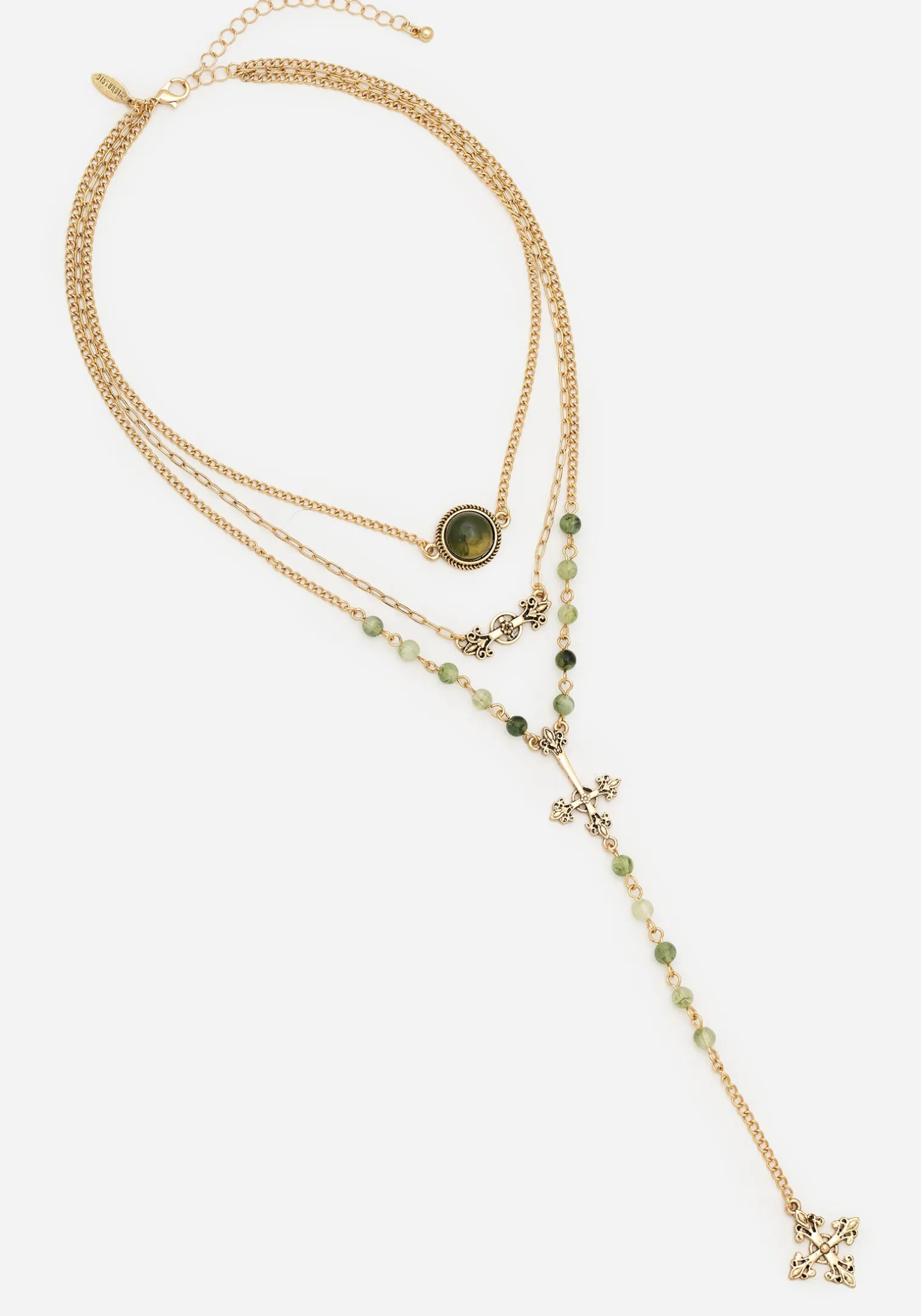 Viridity Layered Gem Multichain Necklace