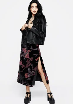Waterlily Devoré Velour Midaxi Slip Dress